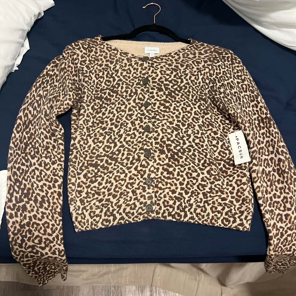 Leopard Print Button-Up Cardigan